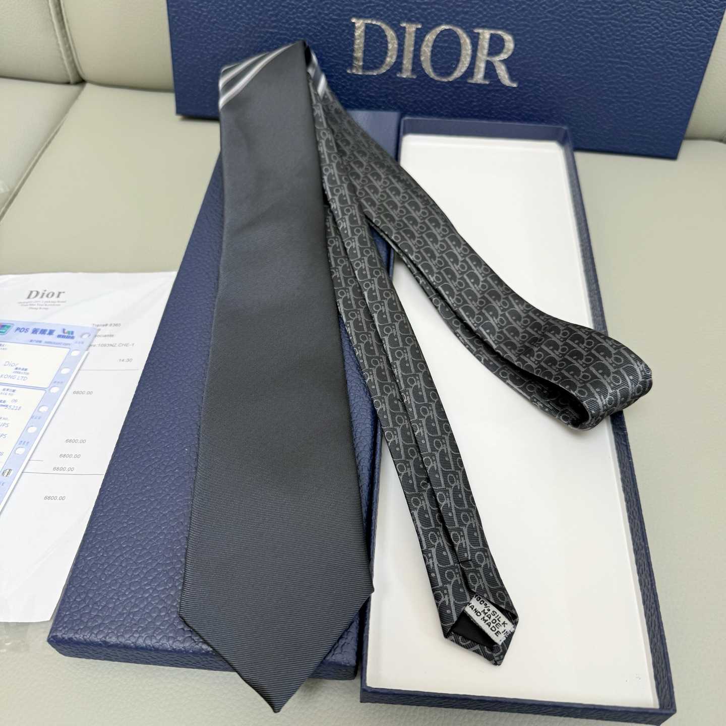 Dior Striped Dior Oblique Tie - DopestKickz