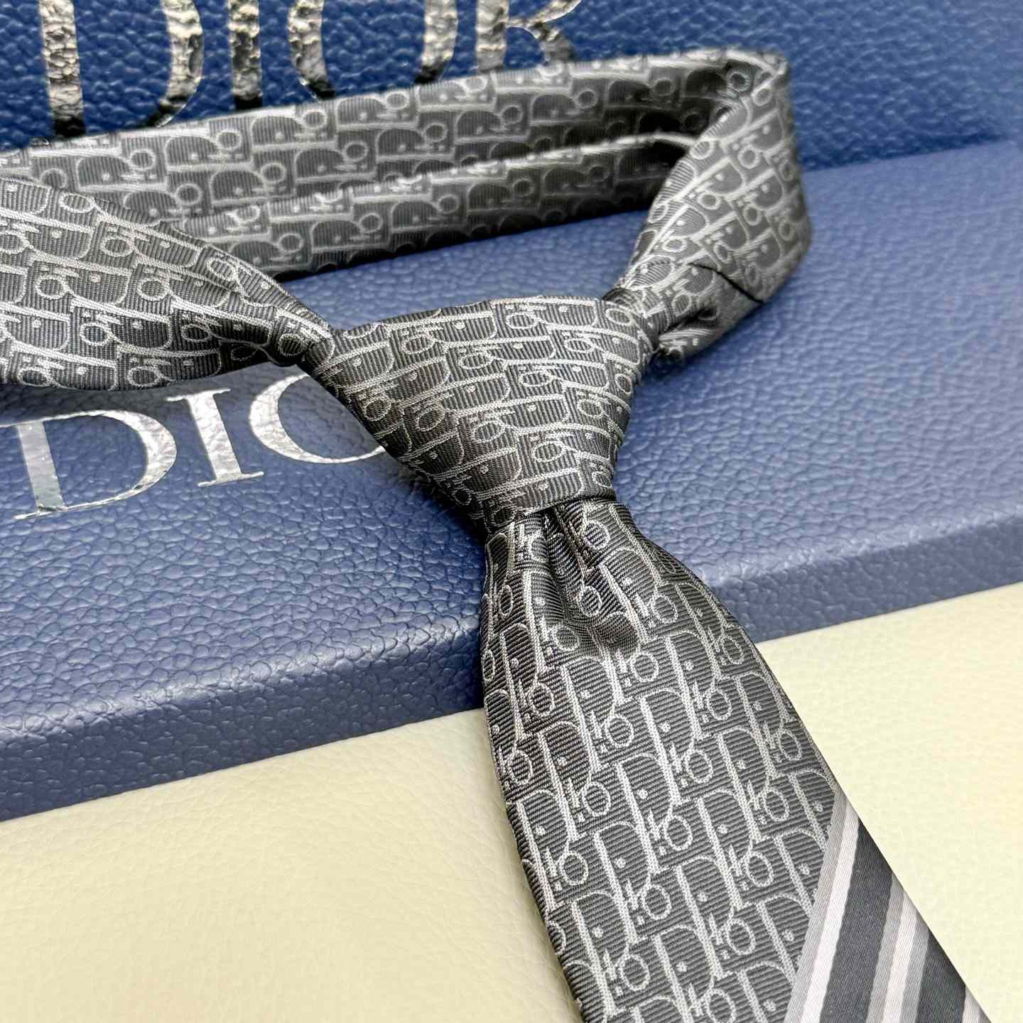 Dior Striped Dior Oblique Tie - DopestKickz