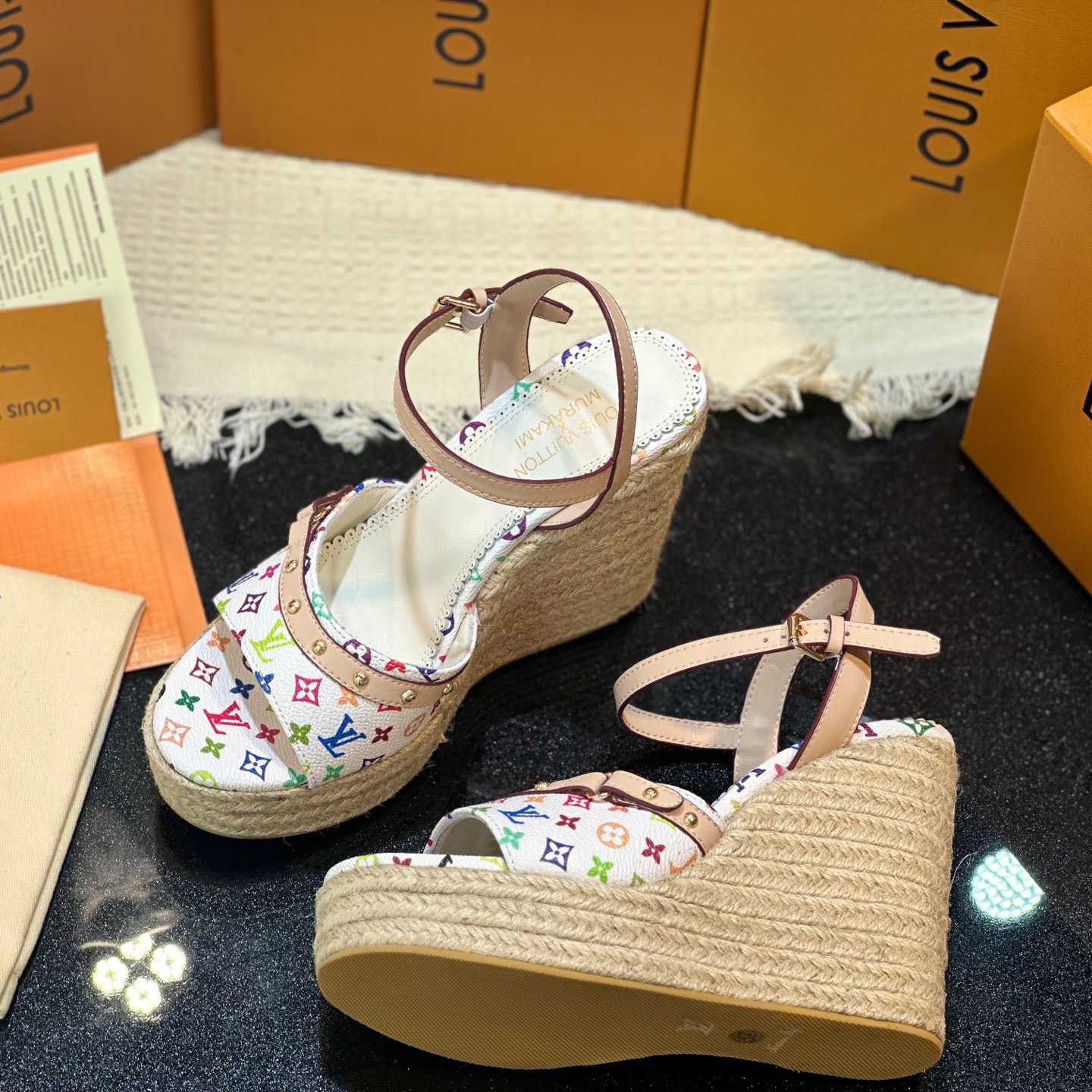 Louis Vuitton LV x TM Helios Wedge Sandal  1AGYX0 - DopestKickz