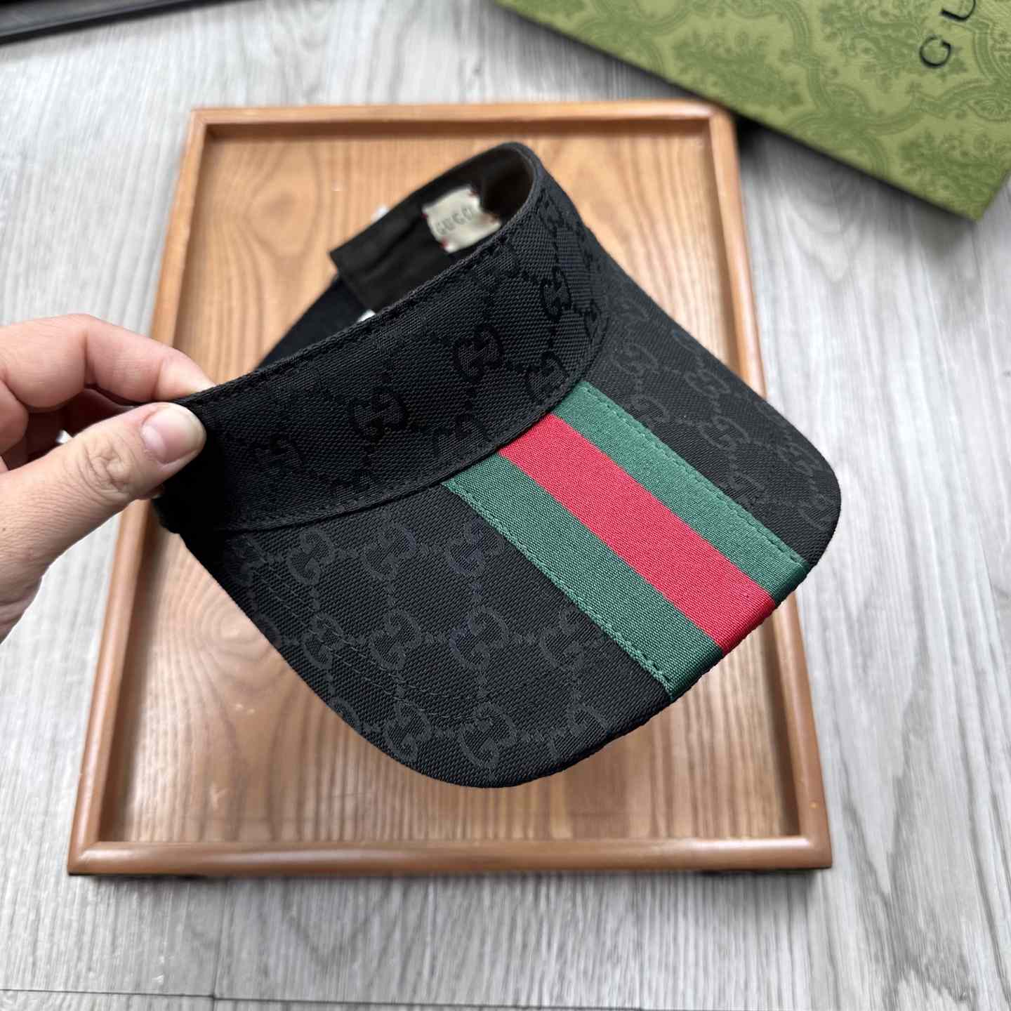 Gucci Original GG Canvas Visor With Web - DopestKickz