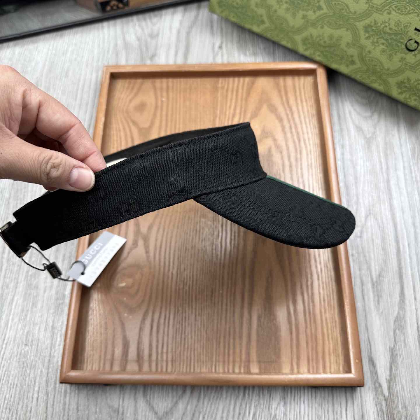 Gucci Original GG Canvas Visor With Web - DopestKickz