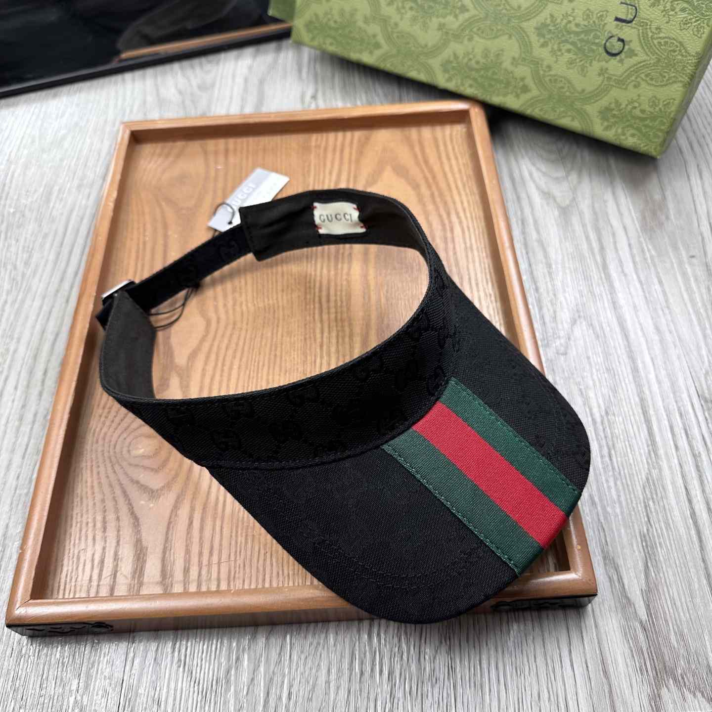 Gucci Original GG Canvas Visor With Web - DopestKickz