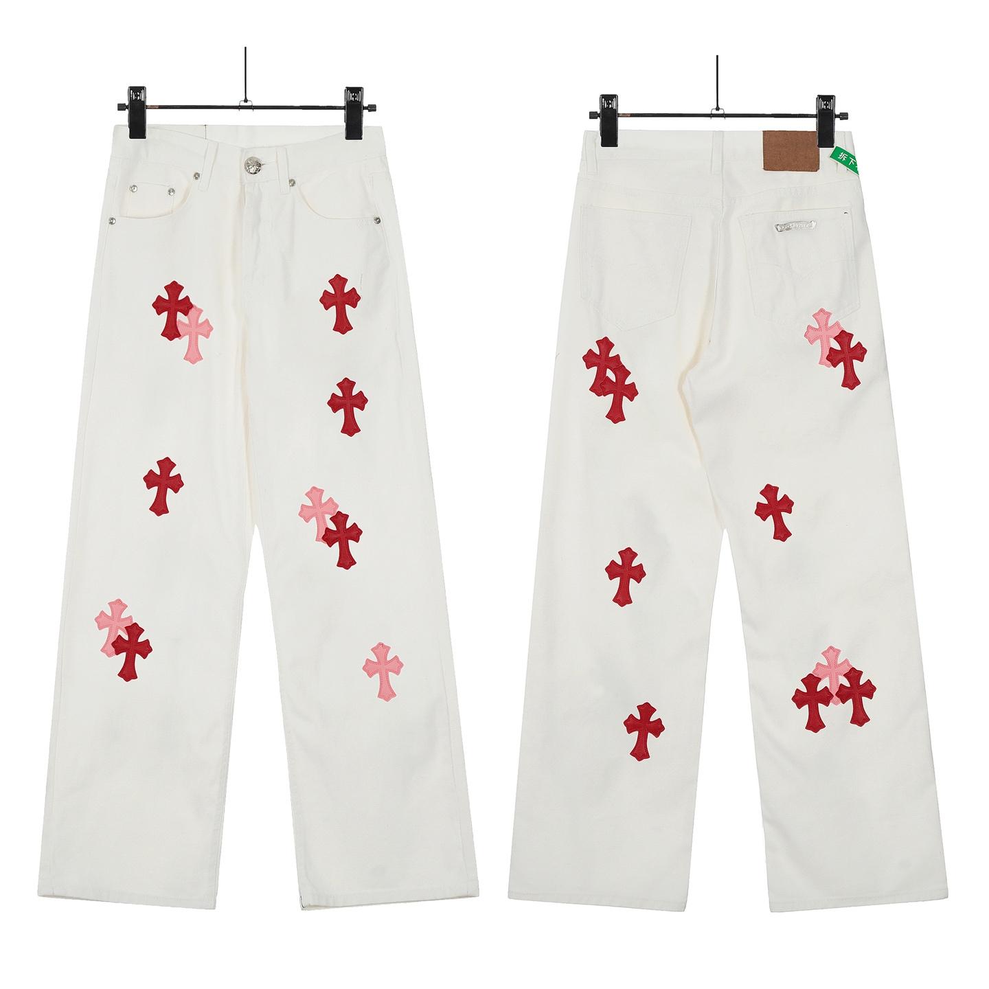 Chrome Hearts Cross Patch Jeans - DopestKickz