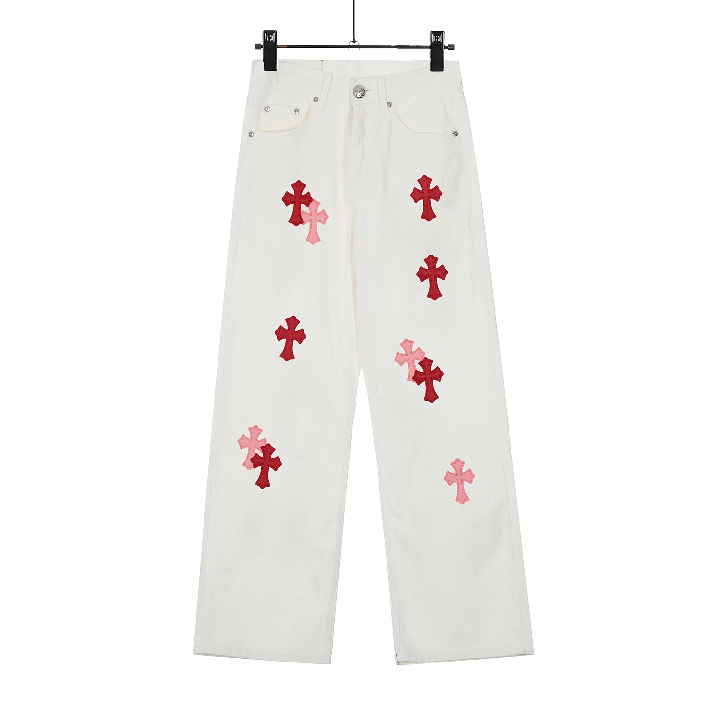 Chrome Hearts Cross Patch Jeans - DopestKickz