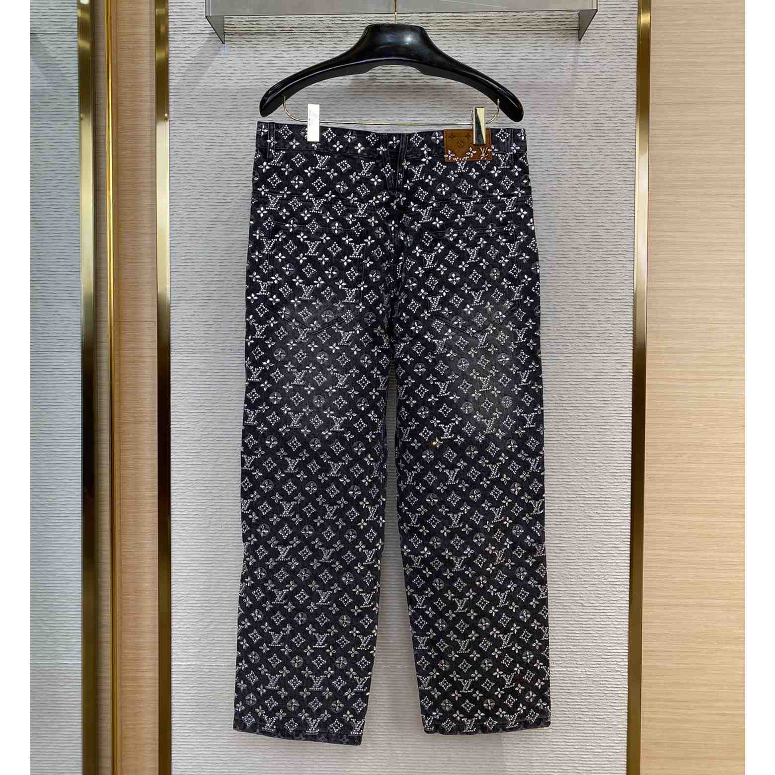 Louis Vuitton Embroidered Monogram Baggy Denim Pants   1ABY8N - DopestKickz