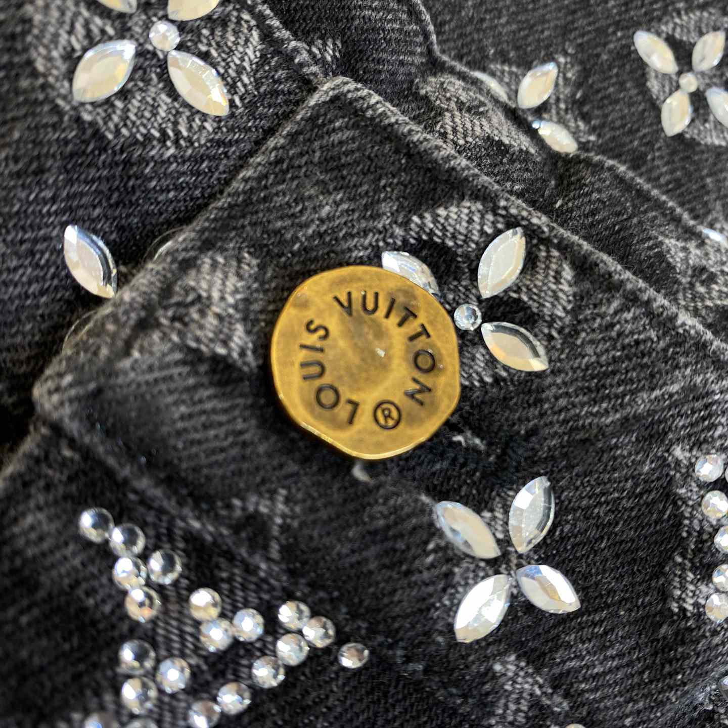 Louis Vuitton Embroidered Monogram Baggy Denim Pants   1ABY8N - DopestKickz