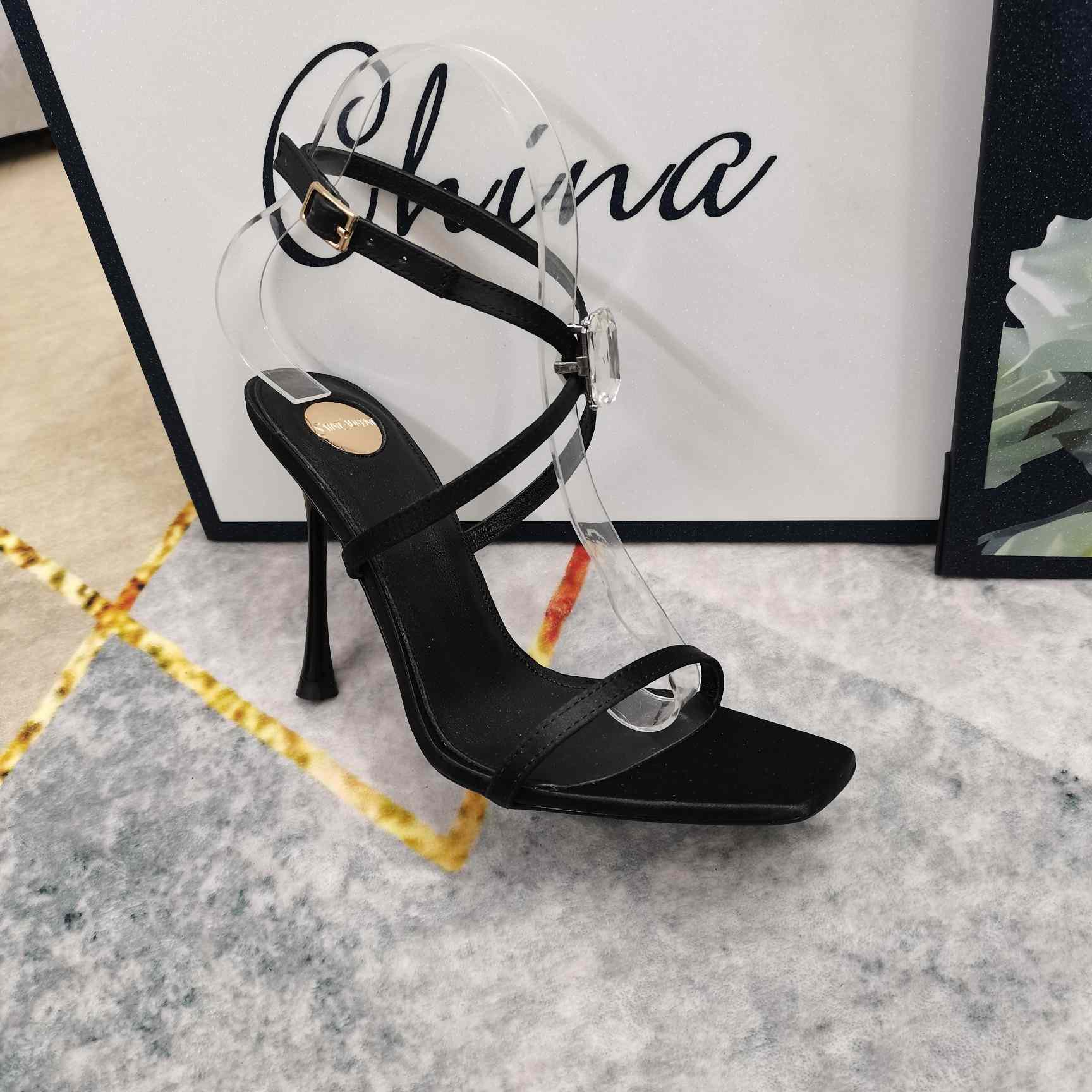 Saint Laurent Harlow Sandals In Satin Crepe And Crystals - DopestKickz