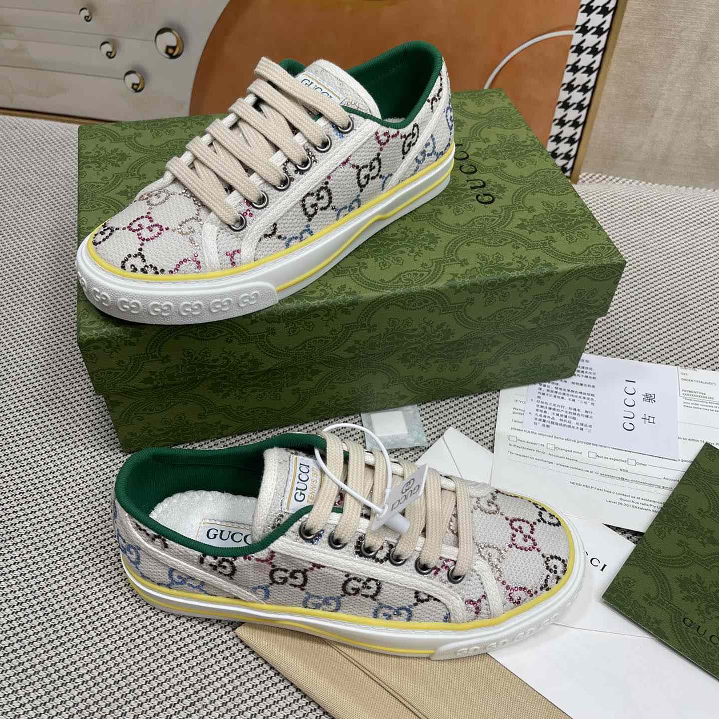 Gucci Crystal Low Top Sneakers  - DopestKickz