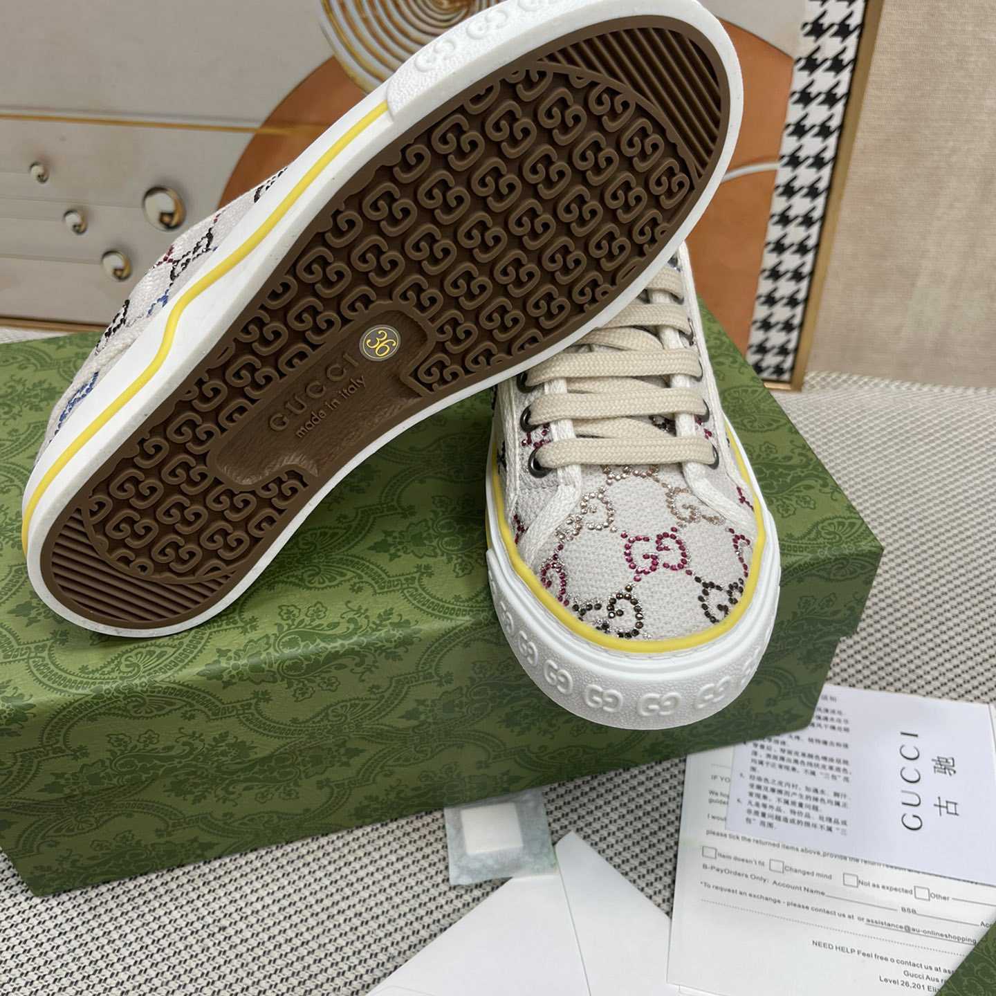 Gucci Crystal Low Top Sneakers  - DopestKickz