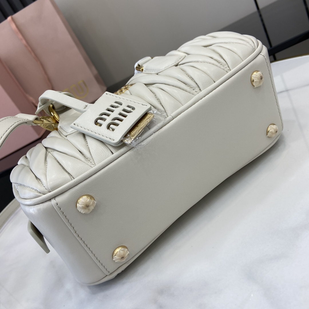 Miu Miu Arcadie Matelassé Nappa Leather Bag   22cm - DopestKickz