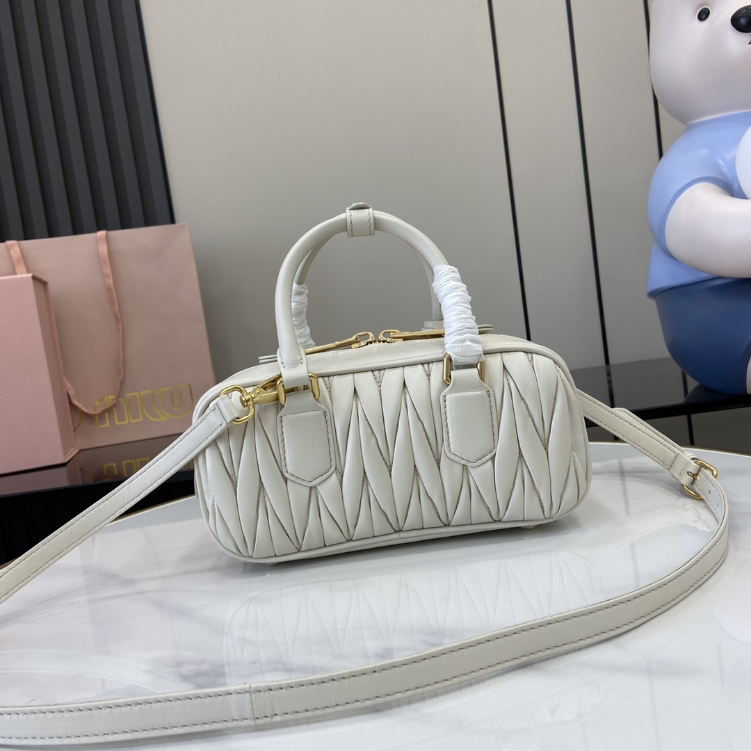 Miu Miu Arcadie Matelassé Nappa Leather Bag   22cm - DopestKickz