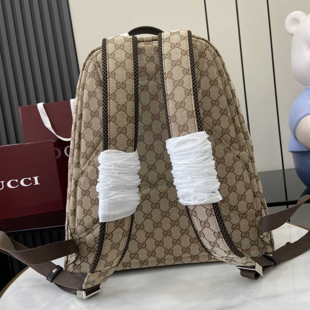 Gucci Medium GG Backpack With Web - DopestKickz