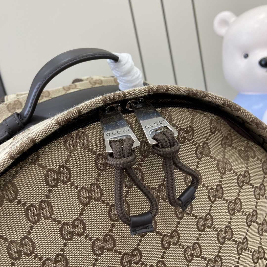 Gucci Medium GG Backpack With Web - DopestKickz