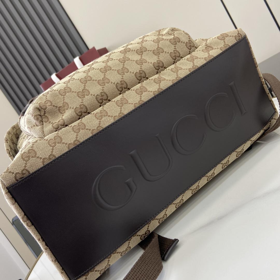 Gucci Medium GG Backpack With Web - DopestKickz