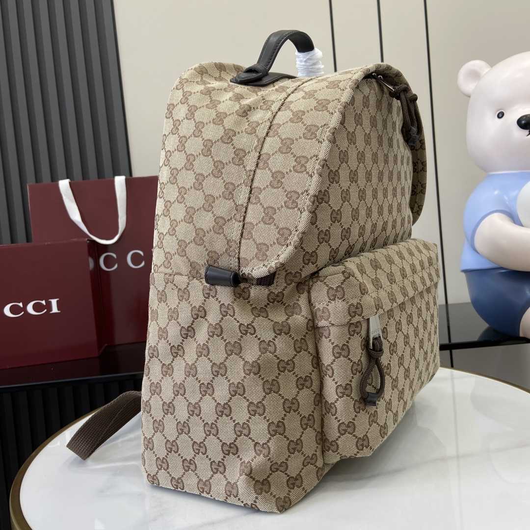Gucci Medium GG Backpack With Web - DopestKickz