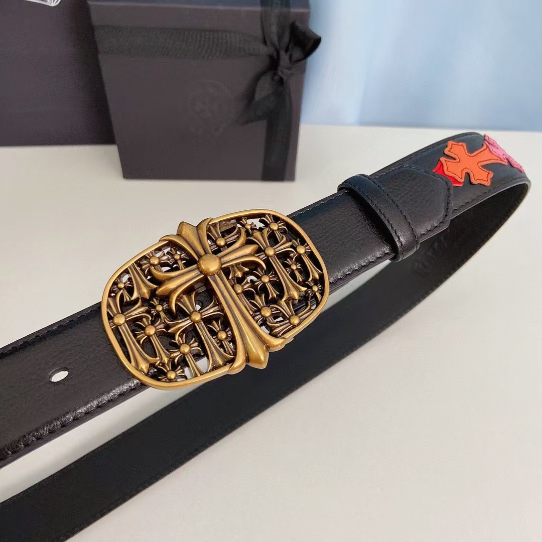 Chrome Hearts Leather Belt   - DopestKickz