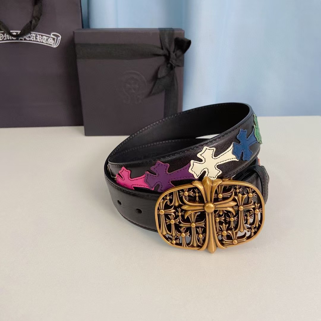 Chrome Hearts Leather Belt   - DopestKickz