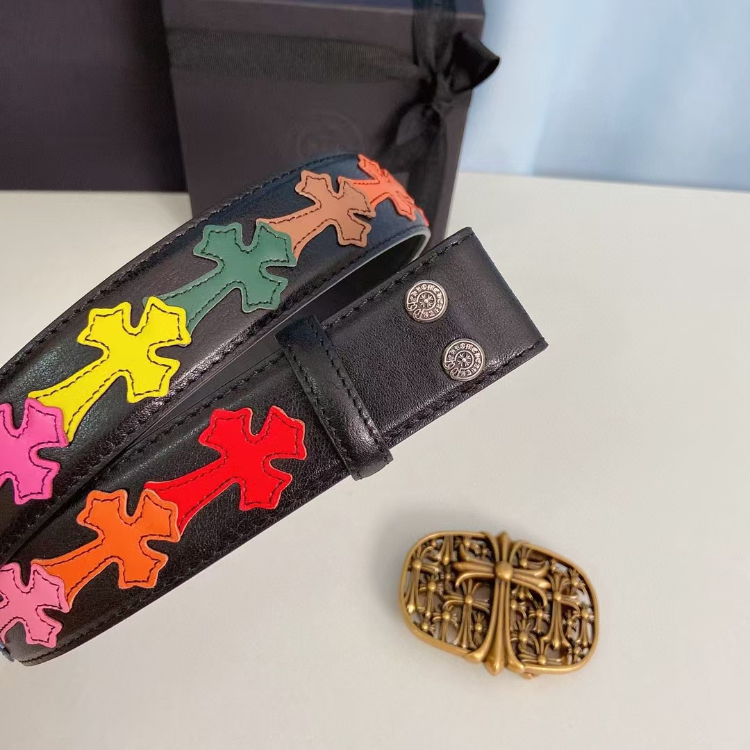 Chrome Hearts Leather Belt   - DopestKickz