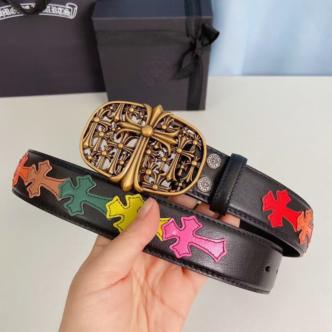 Chrome Hearts Leather Belt   - DopestKickz