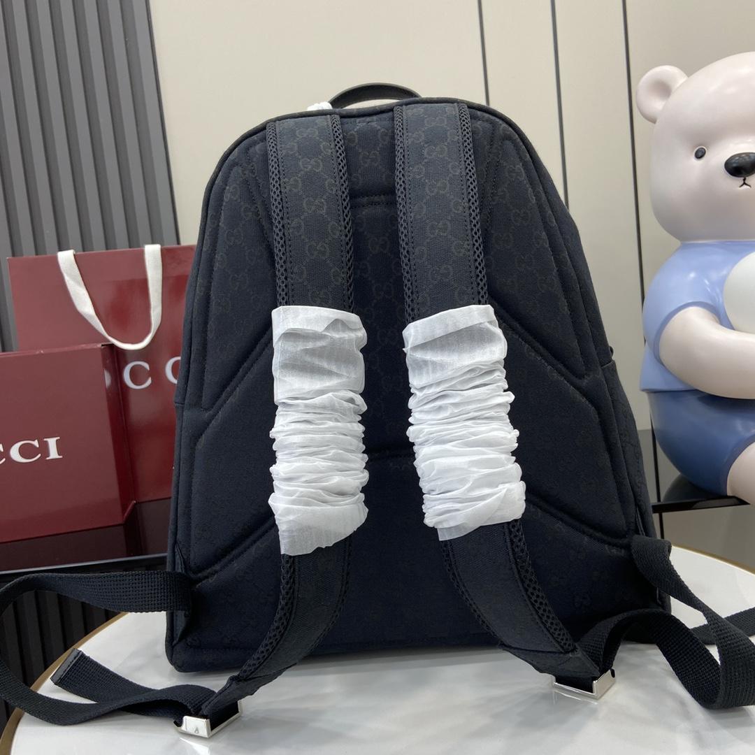 Gucci Medium GG Backpack With Web - DopestKickz