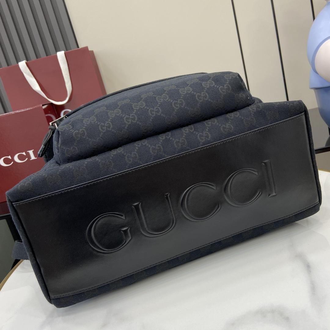 Gucci Medium GG Backpack With Web - DopestKickz