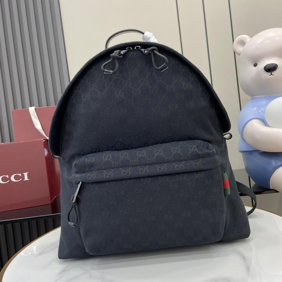 Gucci Medium GG Backpack With Web - DopestKickz