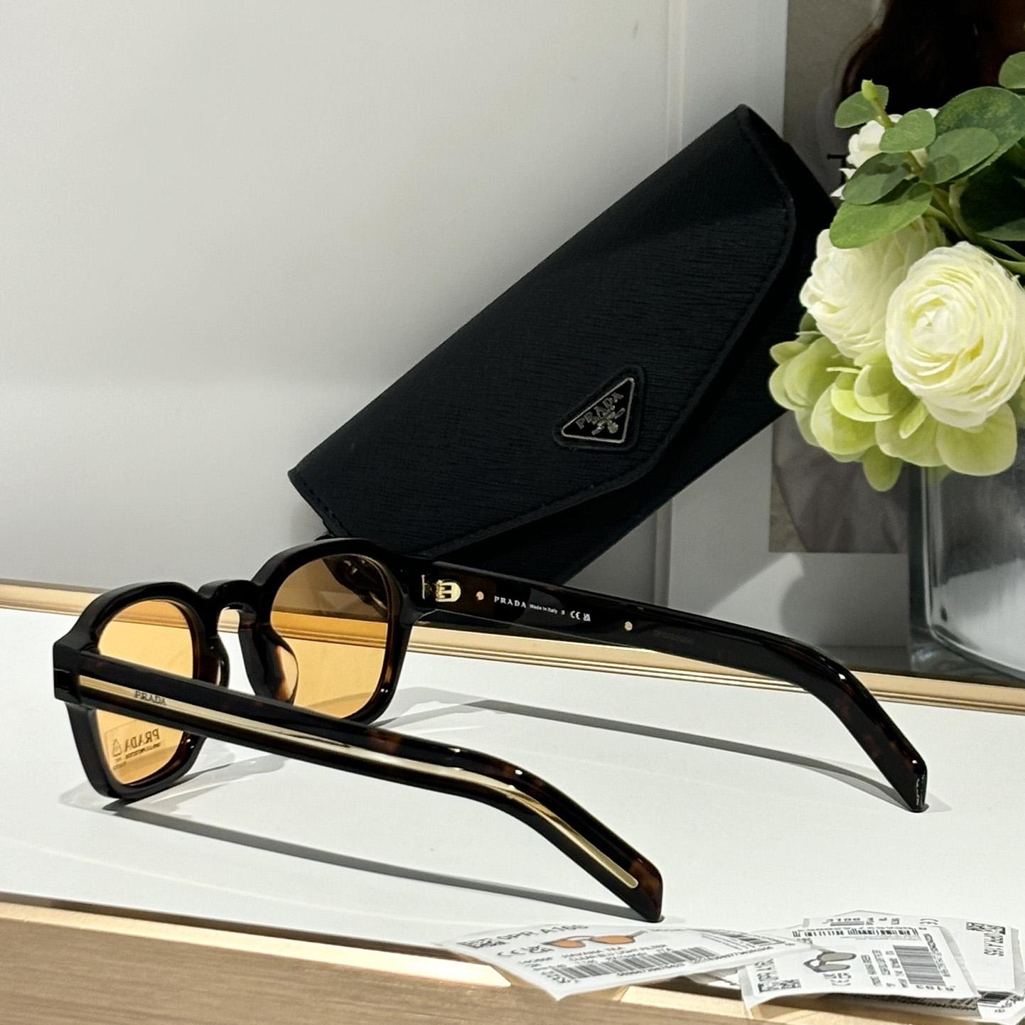 Prada Sunglasses With Iconic Metal Plaque   SPR A16SF - DopestKickz