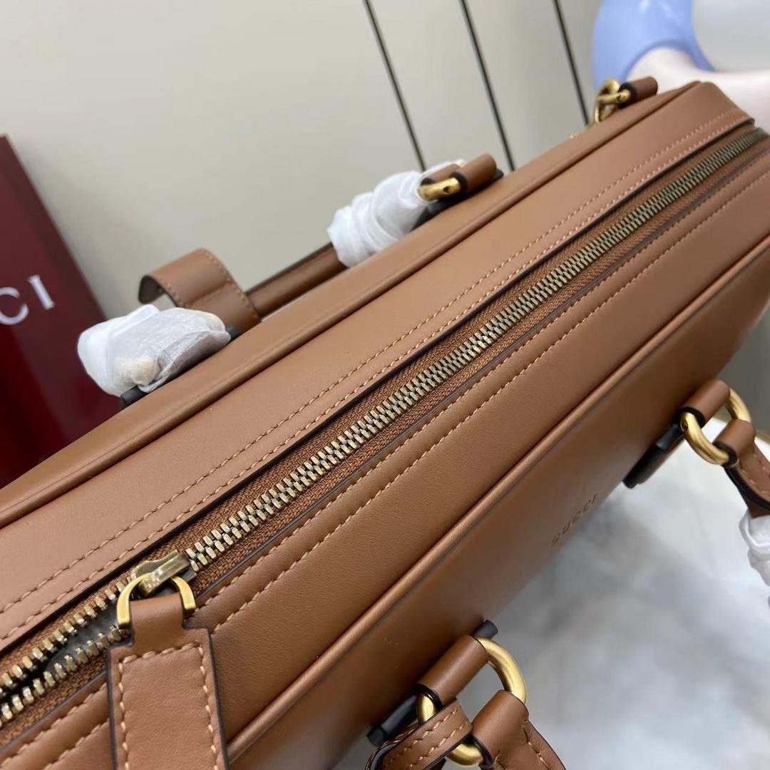 Gucci GG Emblem Medium Briefcase - DopestKickz