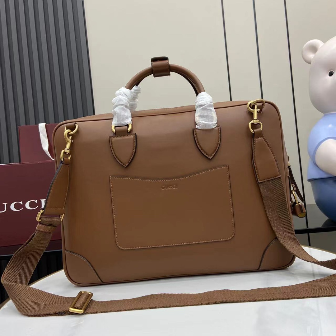Gucci GG Emblem Medium Briefcase - DopestKickz