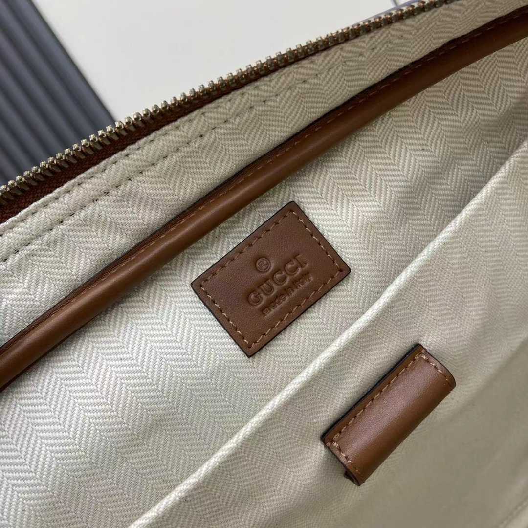 Gucci GG Emblem Medium Briefcase - DopestKickz