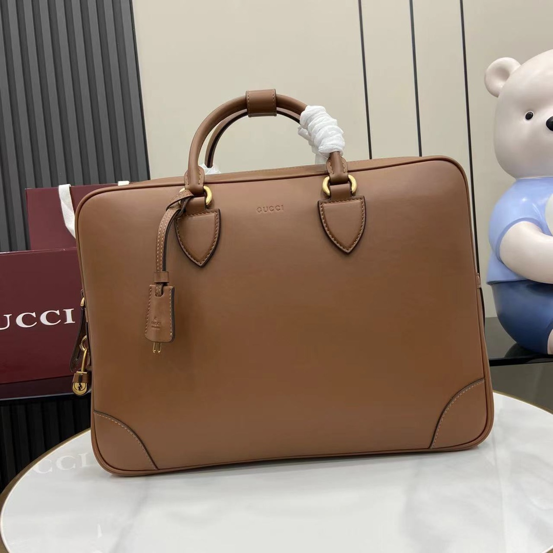 Gucci GG Emblem Medium Briefcase - DopestKickz