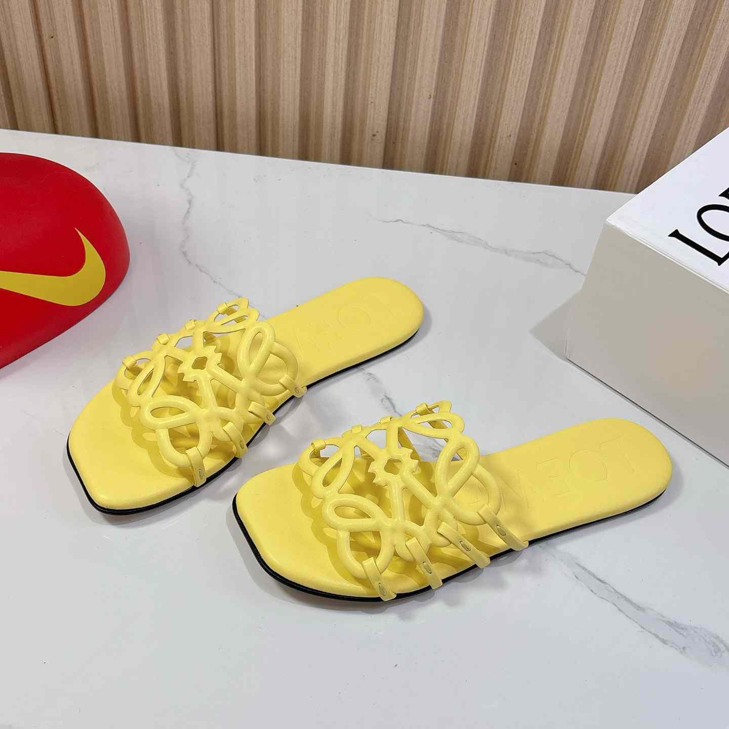 Loewe Petal Anagram Slide In Soft Calfskin - DopestKickz