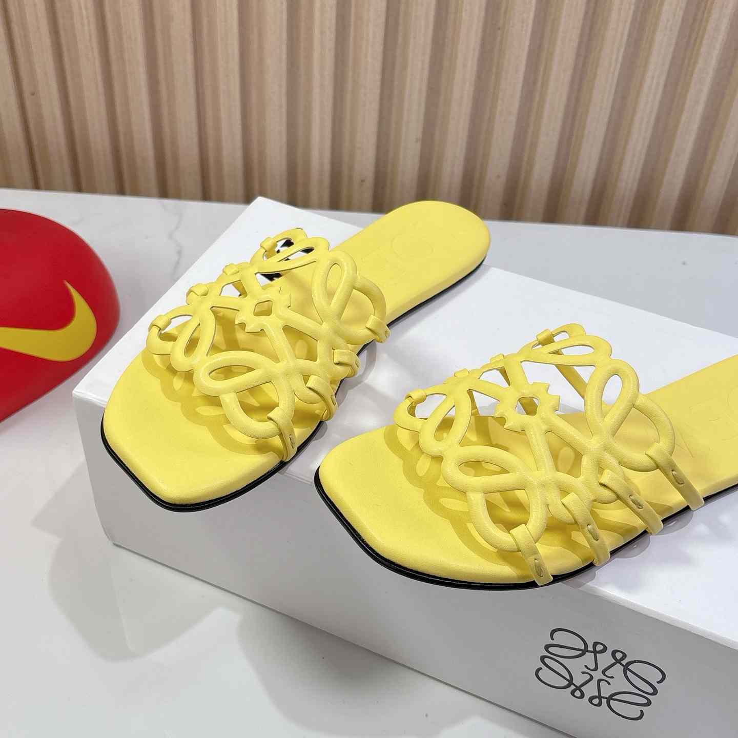 Loewe Petal Anagram Slide In Soft Calfskin - DopestKickz