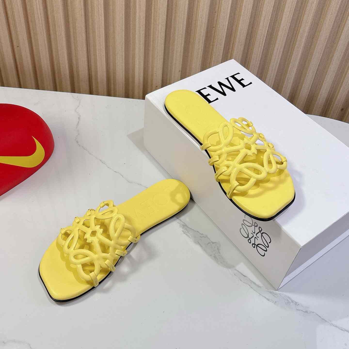 Loewe Petal Anagram Slide In Soft Calfskin - DopestKickz