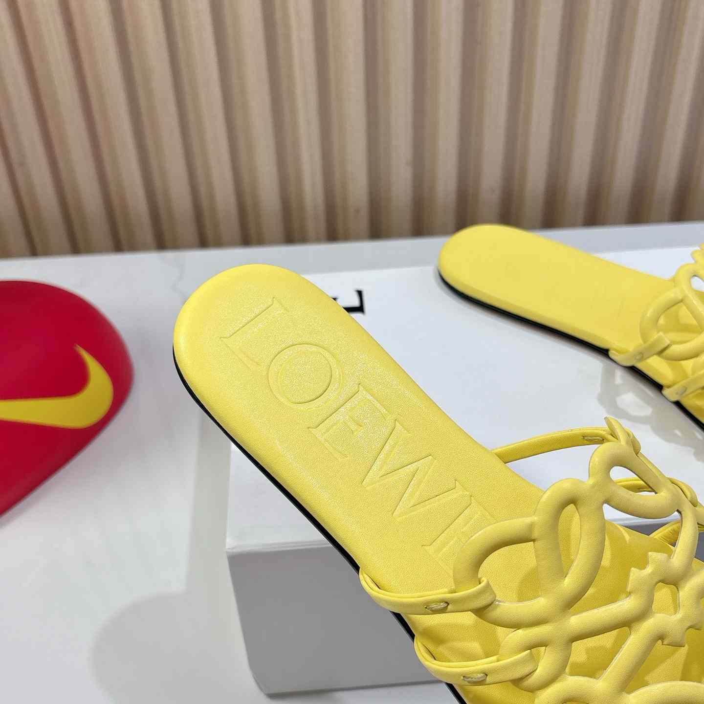 Loewe Petal Anagram Slide In Soft Calfskin - DopestKickz