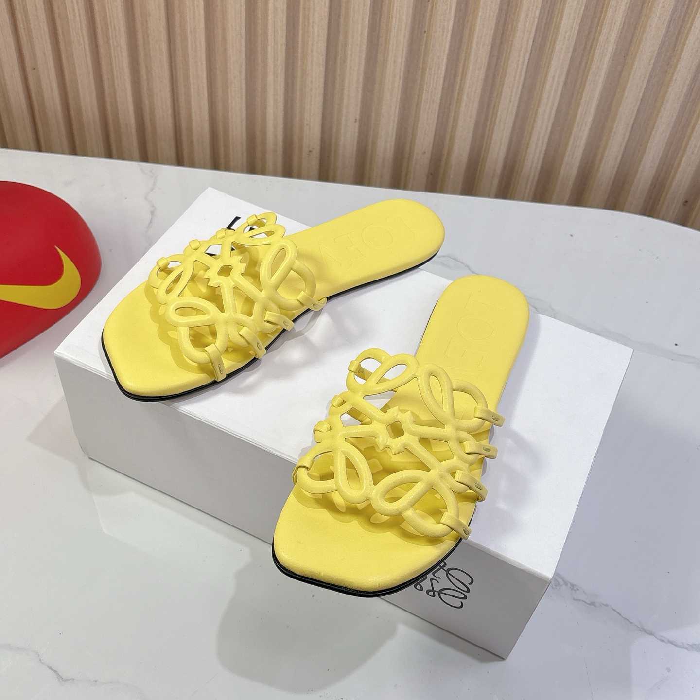 Loewe Petal Anagram Slide In Soft Calfskin - DopestKickz