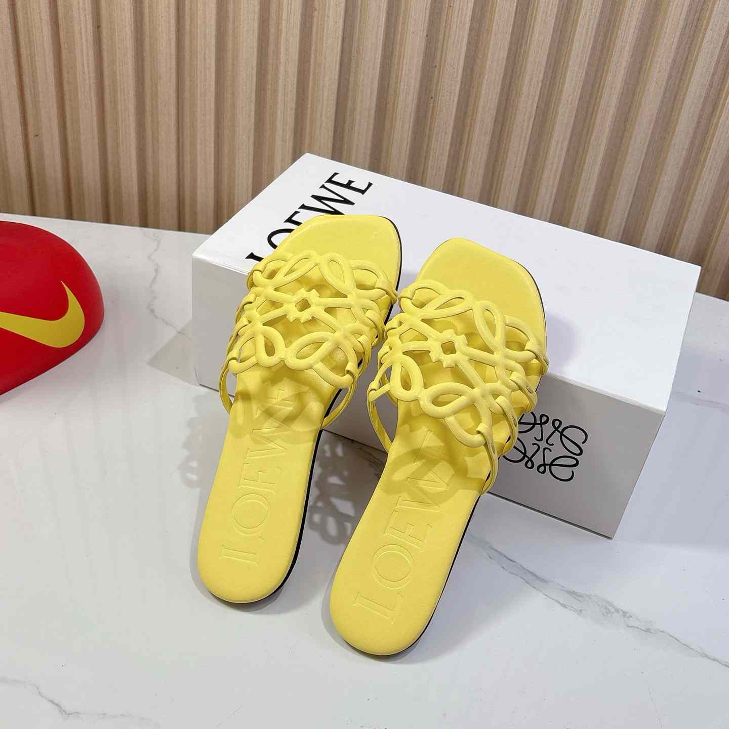 Loewe Petal Anagram Slide In Soft Calfskin - DopestKickz