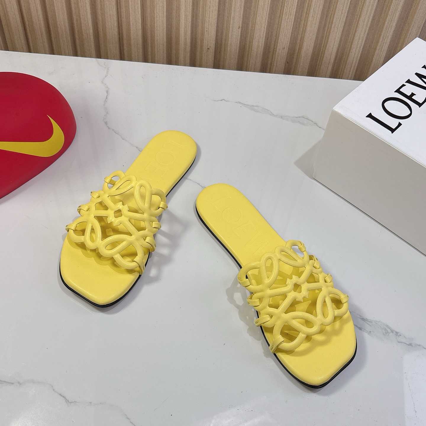 Loewe Petal Anagram Slide In Soft Calfskin - DopestKickz