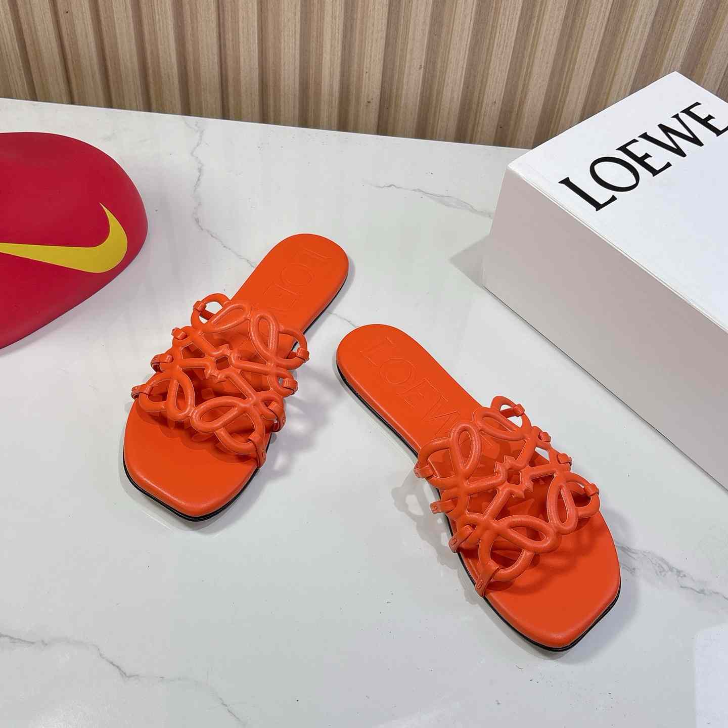 Loewe Petal Anagram Slide In Soft Calfskin - DopestKickz