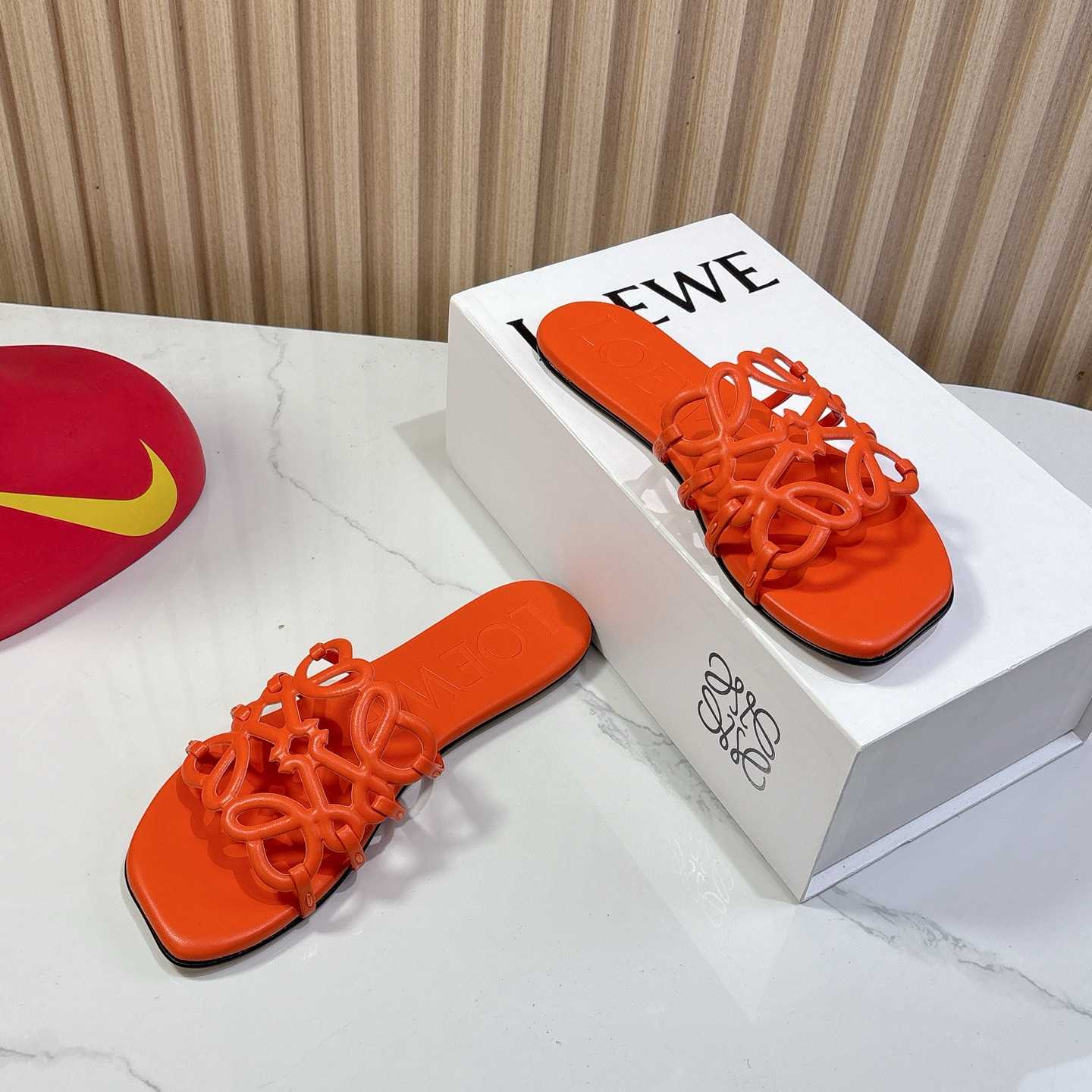 Loewe Petal Anagram Slide In Soft Calfskin - DopestKickz