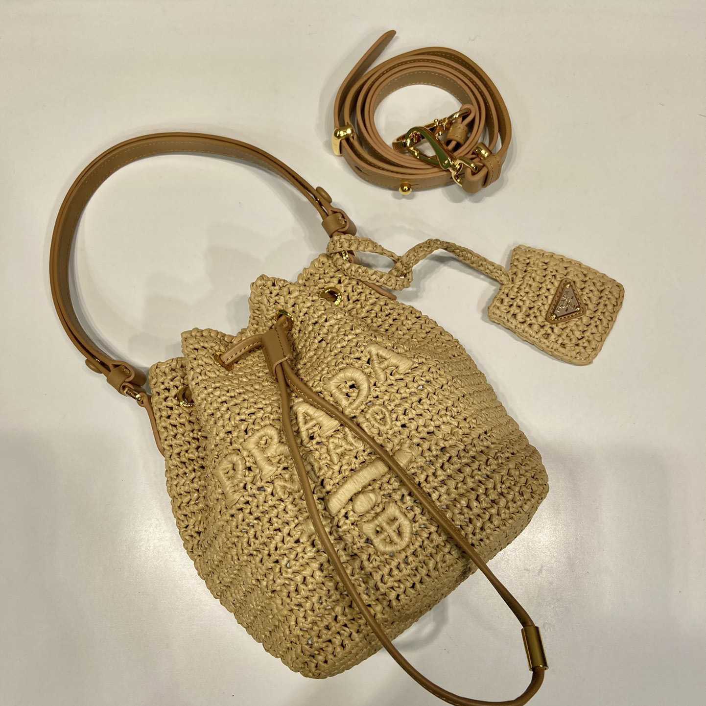 Prada Crochet And Leather Mini-bucket Bag - DopestKickz