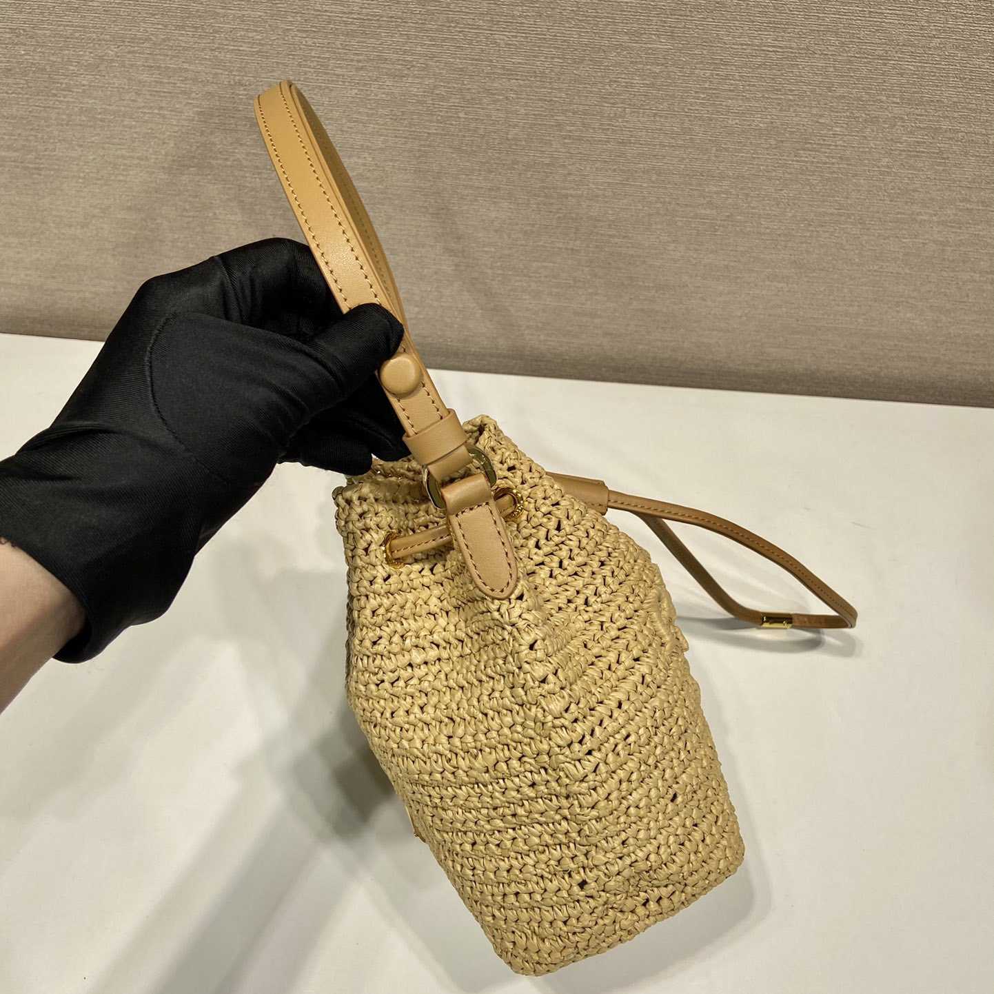 Prada Crochet And Leather Mini-bucket Bag - DopestKickz