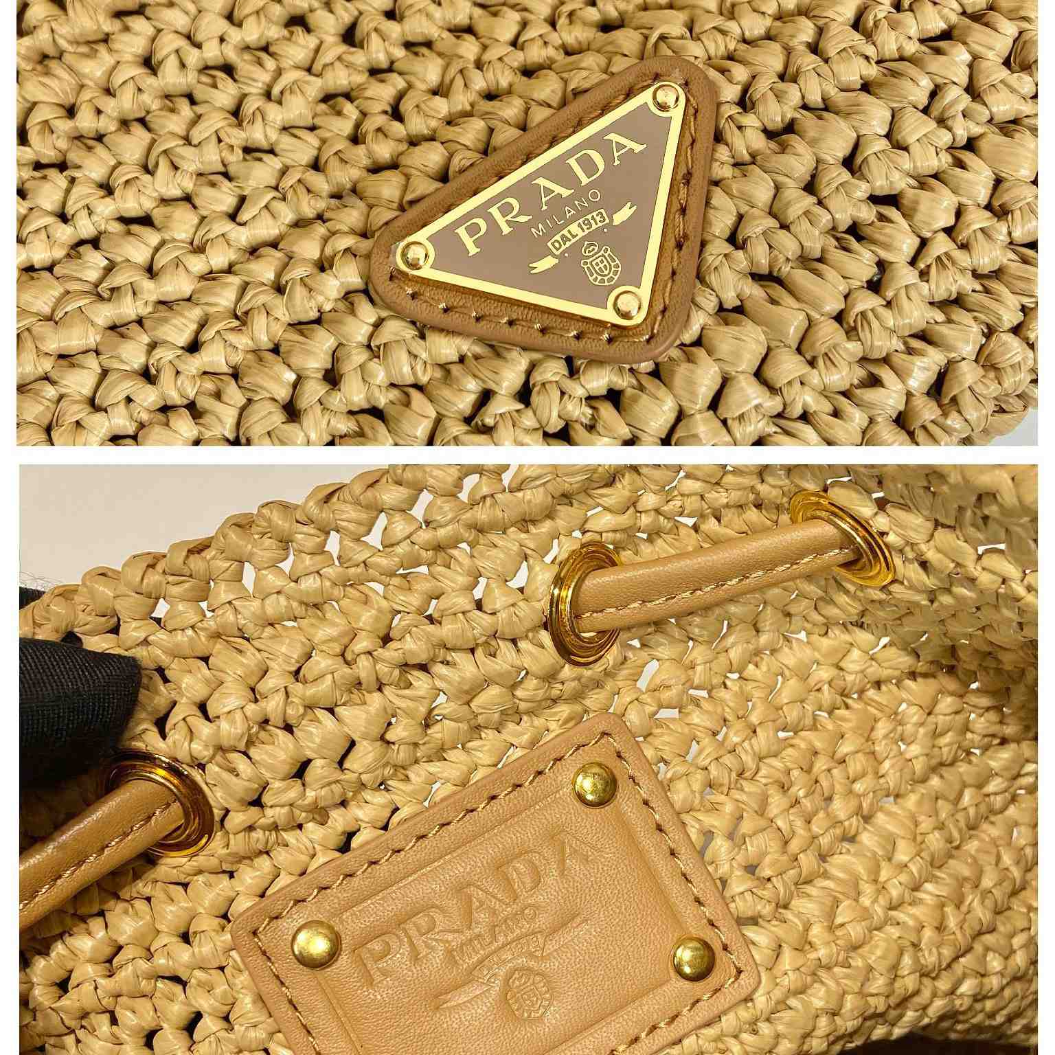 Prada Crochet And Leather Mini-bucket Bag - DopestKickz