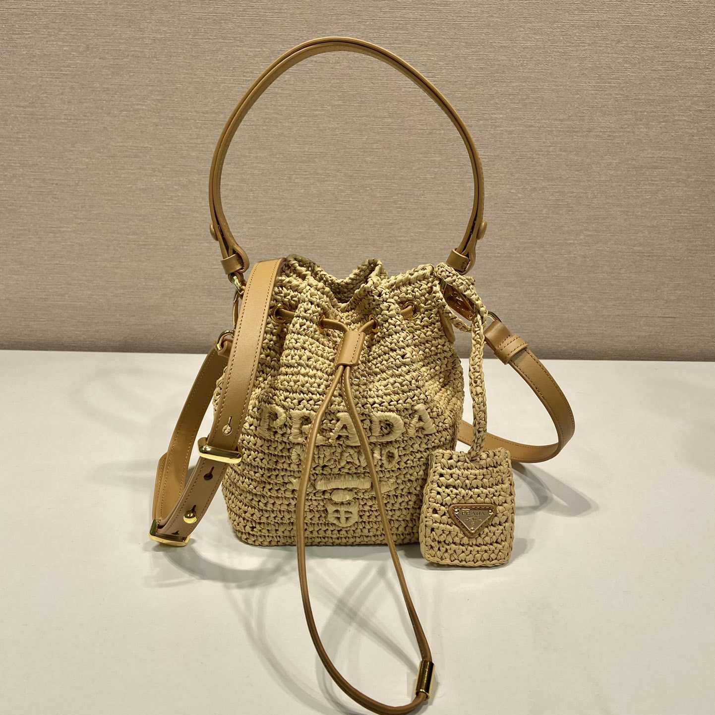 Prada Crochet And Leather Mini-bucket Bag - DopestKickz