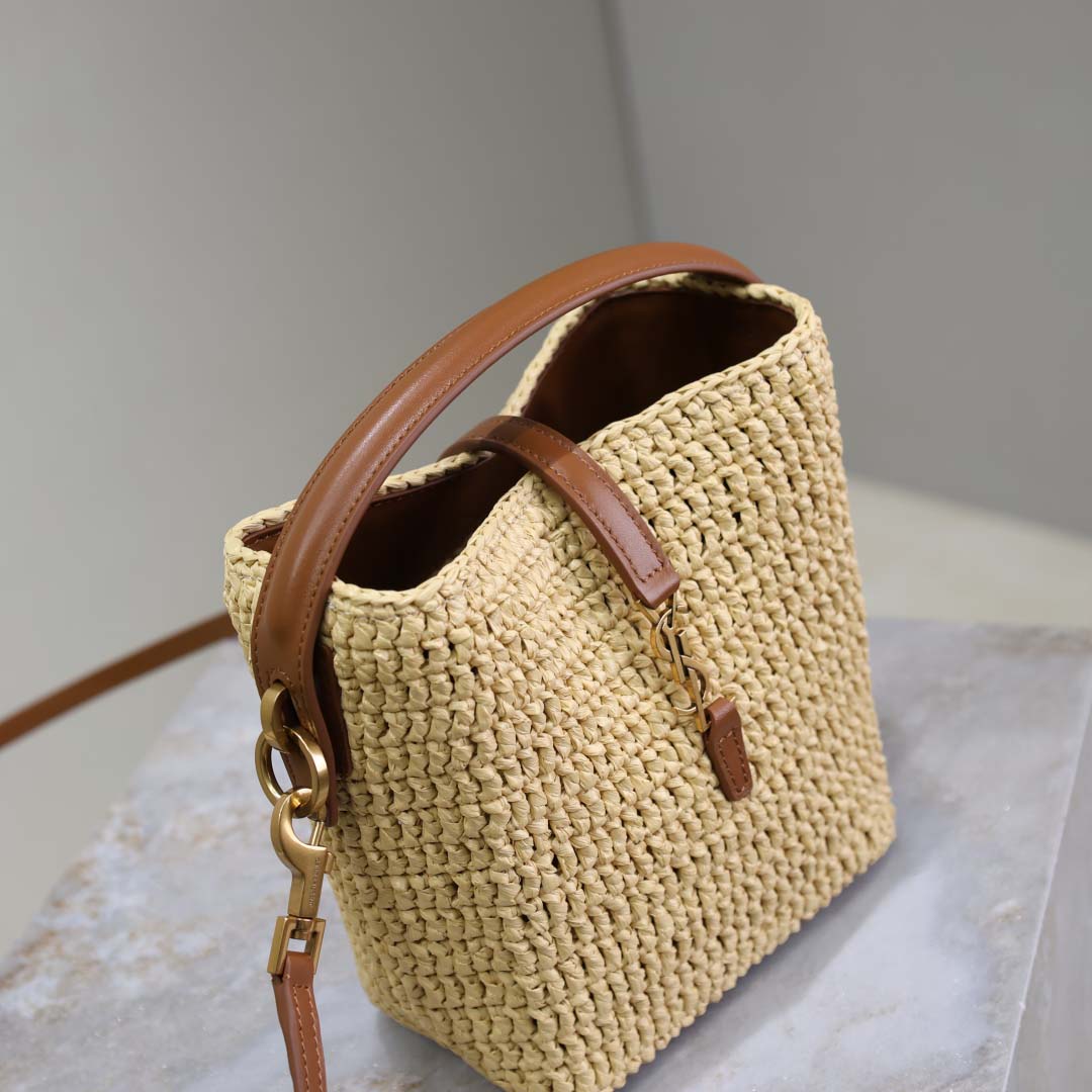 Saint Laurent Le 37 Mini In Raffia - DopestKickz