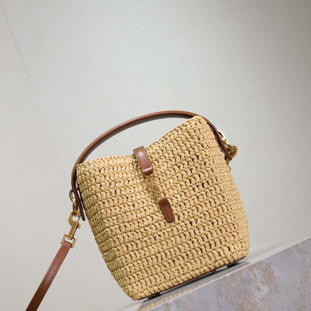 Saint Laurent Le 37 Mini In Raffia - DopestKickz