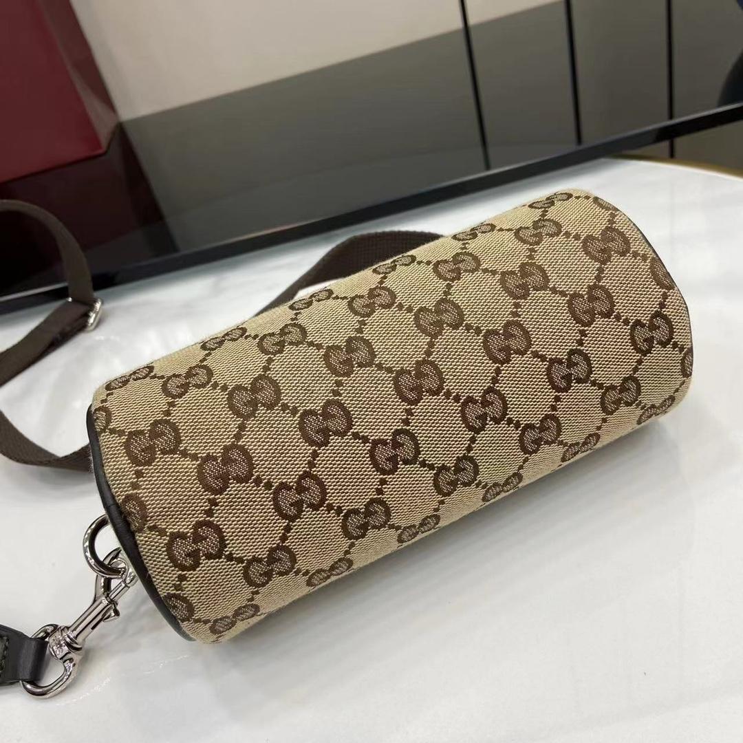 Gucci GG Canvas Mini Cylinder Bag - DopestKickz