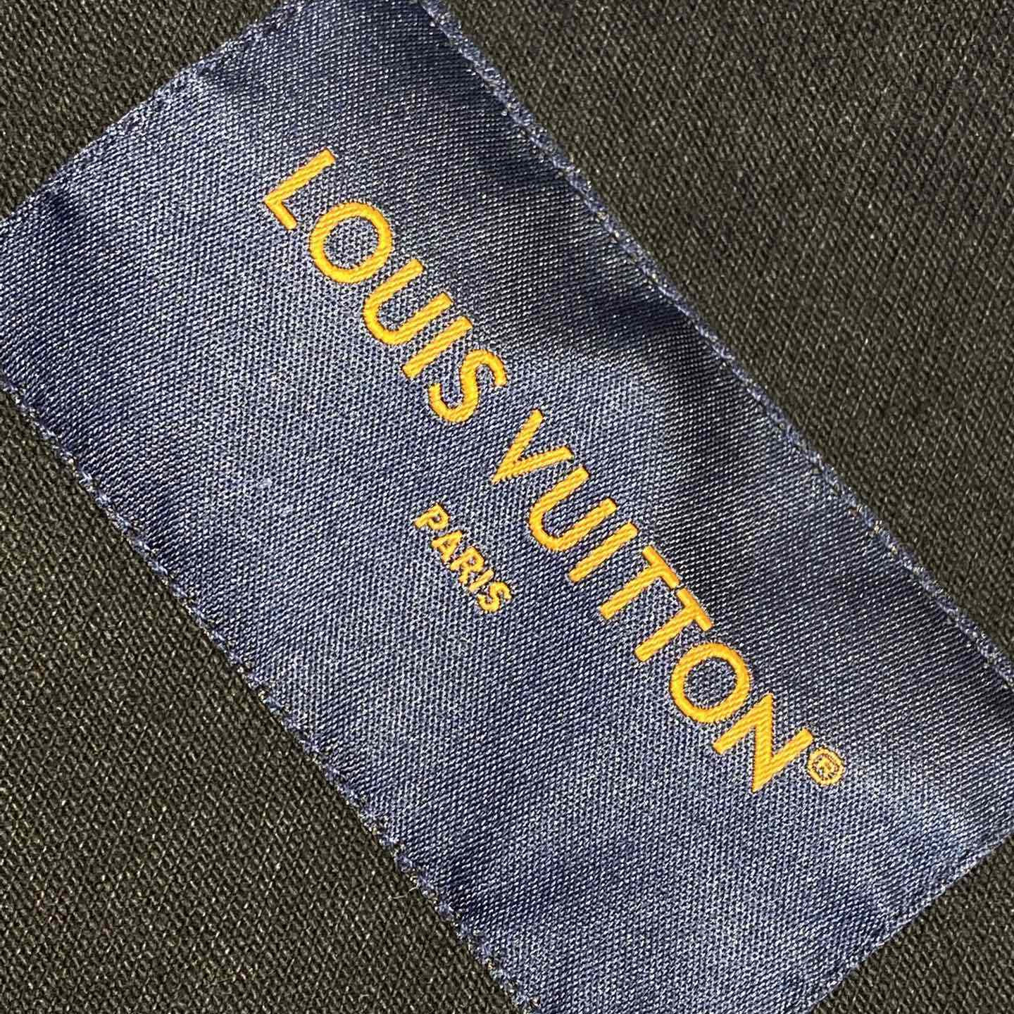 Louis Vuitton Flocked Damier Denim Wide-Leg Pants   1AHBKQ - DopestKickz