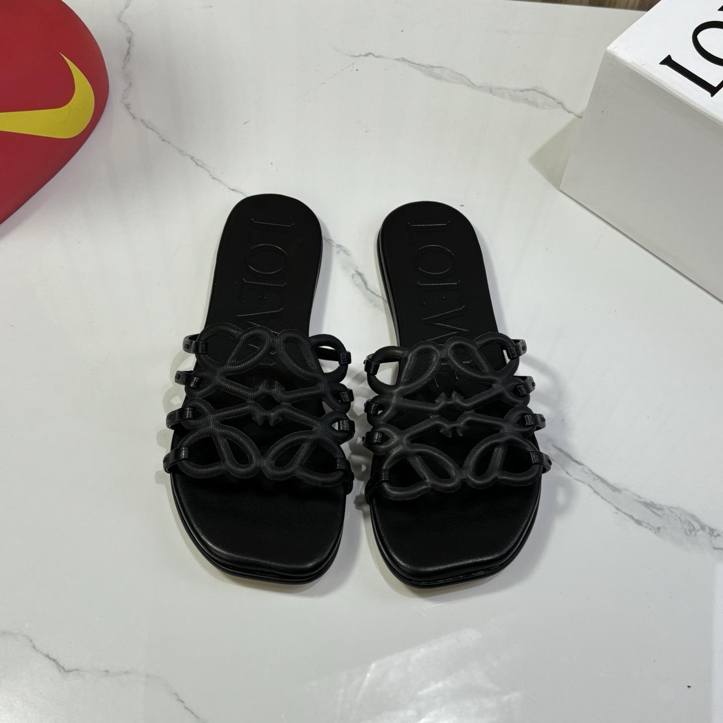 Loewe Petal Anagram Slide In Soft Calfskin - DopestKickz