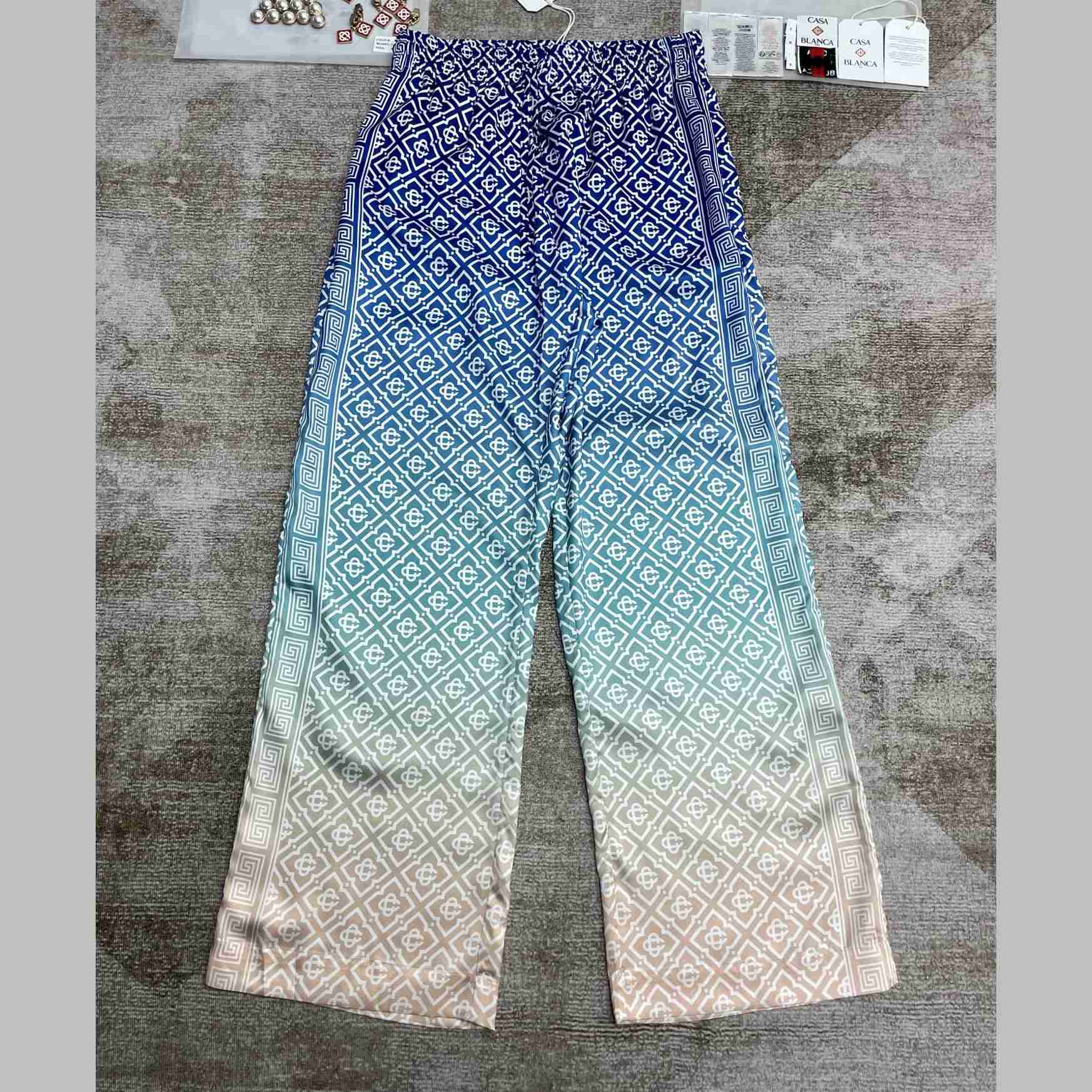 Casablanca Logo-monogrammed Dégradé Silk Trousers  CA3529 - DopestKickz